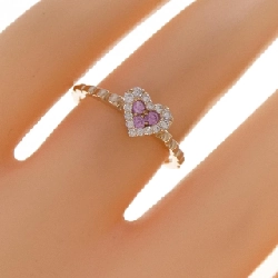 Nhẫn Sapphire K18PG hình trái tim 0.10CT 666521