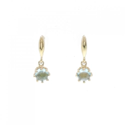 K18YG Blue Topaz Bông tai - Hàng hiệu Chính hãng