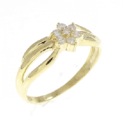 Nhẫn kim cương hoa K18YG 0.10CT - Hàng hiệu Authentic