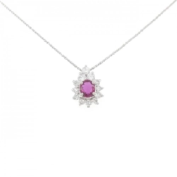 Dây chuyền ruby PT900/PT850 0.40CT - Hàng hiệu Authentic