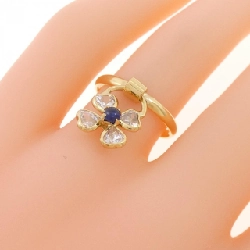 Nhẫn Sapphire 750YG Cỏ Ba Lá 670895