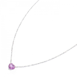 K18WG Dây chuyền hình trái tim Sapphire 1.15CT - Hàng hiệu Chính hãng 858554