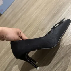 Giày cao gót mũi nhọn đính đá 740202