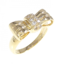 Nhẫn kim cương K18YG hình ruy băng 0.14CT