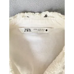 MỚI 99%***ÁO SƠ MI ZARA TRẮNG REN CROPTOP DÀI TAY* REN CÁCH ĐIỆU* TẶNG QUÀ 0Đ FREESHIP 588228