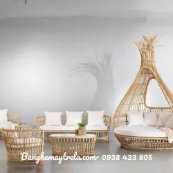 Sofa mây nhựa sân vườn 715348