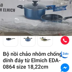 Bộ nồi chảo Elmich EDA 0864 cỡ nhỏ hàng mới 100%