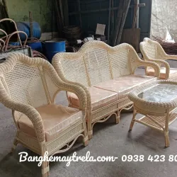 Bàn ghế sofa mây lưới mắt cáo 559688