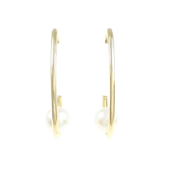 K18YG Bông tai ngọc trai Akoya 5.5mm - Hàng hiệu Chính hãng