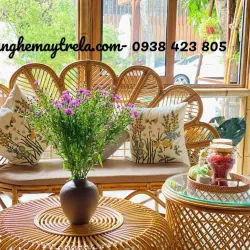 Bàn ghế mây tự nhiên cho spa 693793