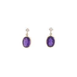 K10YG Amethyst Bông tai - Hàng hiệu Chính hãng