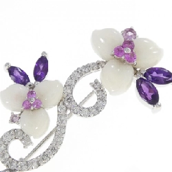 K18WG/K14WG Hoa Đá Màu Brooch - Hàng hiệu Chính hãng 872425