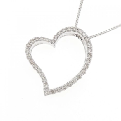 K18WG Dây chuyền kim cương hình trái tim 0.50CT - Hàng hiệu Chính hãng 859566