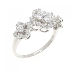 Nhẫn kim cương hoa K18WG 0.62CT