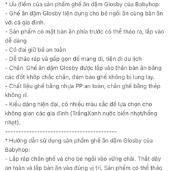 Ghế ăn dặm, bàn ăn cho bé Babyhop  548874
