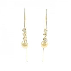 K18YG Bạch Ngọc Trai Bông Tai - Hàng hiệu Chính hãng