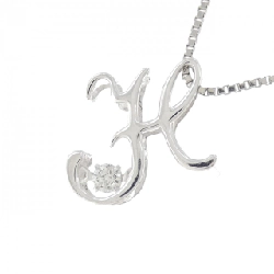 K18WG/PT850 Chữ cái H Dây chuyền kim cương 0.05CT - Hàng hiệu Chính hãng 858723