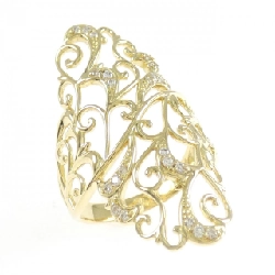 Nhẫn kim cương K18YG 0.14CT - Hàng hiệu Chính hãng