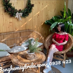 Bộ bàn ghế sen tròn mây tự nhiên 466184