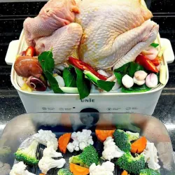 Nồi hấp UNIE UE560 dung tích lớn 18L, 3 tầng hấp, 12 tính năng tiện lợi 728870