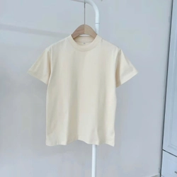 Áo Thun Nữ Cotton Form Đơn Giản Cổ Tròn Size SML Màu Sáng Hàng Mới 303776