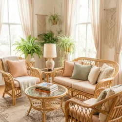 Bàn ghế sofa mây tự nhiên- Sofa mây tre đan 999737