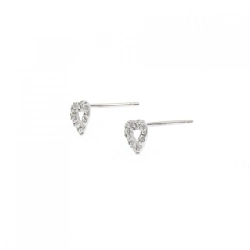 K18WG Bông tai kim cương hình trái tim 0.12CT - Hàng hiệu Chính hãng 872586