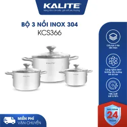 👩‍🍳 KALITE KCS366 – Bộ 3 Nồi Inox Liền Khối, Bền Đẹp Theo Thời Gian 782582