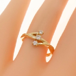 Nhẫn kim cương ba viên K18YG 0.14CT - Hàng hiệu Authentic 853475