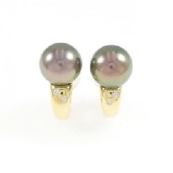 Tasaki Bông tai ngọc trai đen 9.8mm - Hàng hiệu Authentic