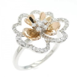 Nhẫn kim cương K18WG/K18PG hình cỏ 0.381CT