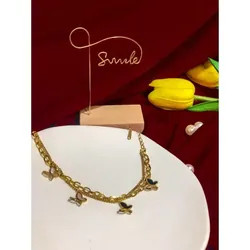 Titan (không đen gỉ) - Vòng tay/lắc tay titan trang sức nữ dây đôi hình bướm 607918