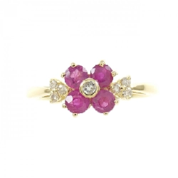 Nhẫn ruby K18YG hoa 0.50CT 670868