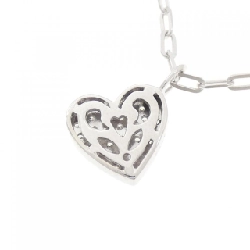 K18WG Pave Heart Diamond Necklace 0.472CT - Hàng hiệu Authentic 858660