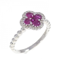 Nhẫn Ruby Hoa K18WG 0.55CT - Hàng hiệu Chính hãng