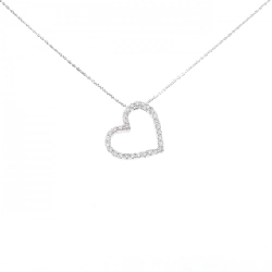 K18WG Dây chuyền trái tim kim cương 0.34CT - Hàng hiệu Chính hãng