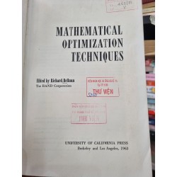 MATHEMATICAL OPTIMIZATION TECHNIQUES (EDITED BY RICHARD BELLMAN) 119895