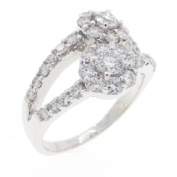 Nhẫn kim cương 750WG hoa