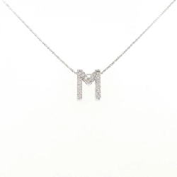 K18WG Chữ cái M Dây chuyền kim cương 0.34CT - Hàng hiệu Chính hãng