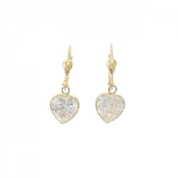 K18YG Bông tai hình trái tim - Hàng hiệu Chính hãng