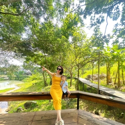 Đầm vàng 2 dây 525164