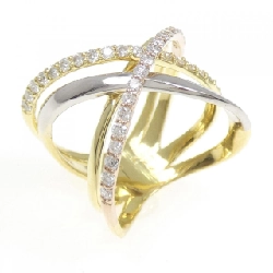 Nhẫn kim cương K18YG/PT950/K18PG 0.50CT