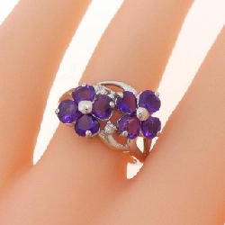 Nhẫn Amethyst K14WG Hoa - Hàng hiệu Chính hãng 851502