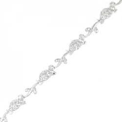 K18WG Vòng tay kim cương hình thuyền 0.08CT - Hàng hiệu Chính hãng