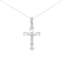 K18WG Dây chuyền hình chữ thập - Hàng hiệu Authentic