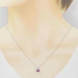 K18WG Hoa Hồng Ruby Dây Chuyền 0.25CT - Hàng hiệu Chính hãng 858872