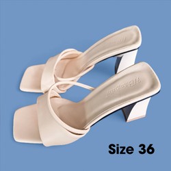 Dép cao gót nữ màu be cao 7cm size 36 77335