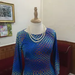 Áo dài họa tiết vảy cá đa sắc Retro Mới 98% (không kèm quần) 1041960