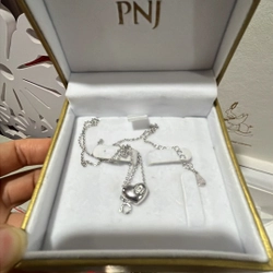 Dây chuyền bạc mặt trái tim PNJ
