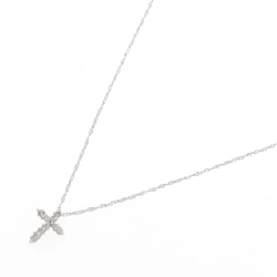 K18WG Dây chuyền kim cương chéo 0.15CT - Hàng hiệu Authentic 857294